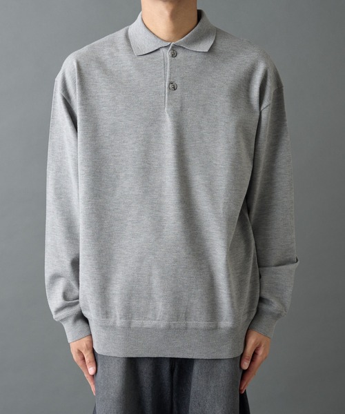COLONY 2139(コロニートゥーワンスリーナイン)の「TW/ポリエステルウールニットポロ(ニット/セーター・メンズ・チャコールグレー/ブラック・MEDIUM/LARGE)」の8枚目の写真