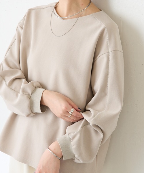 COLLAGE GALLARDAGALANTE（コラージュガリャルダガランテ）の「ビーズラインカットセットアップ（ワンピース・レディース・ネイビー/グレイッシュベージュ・FREE）」の12枚目の写真