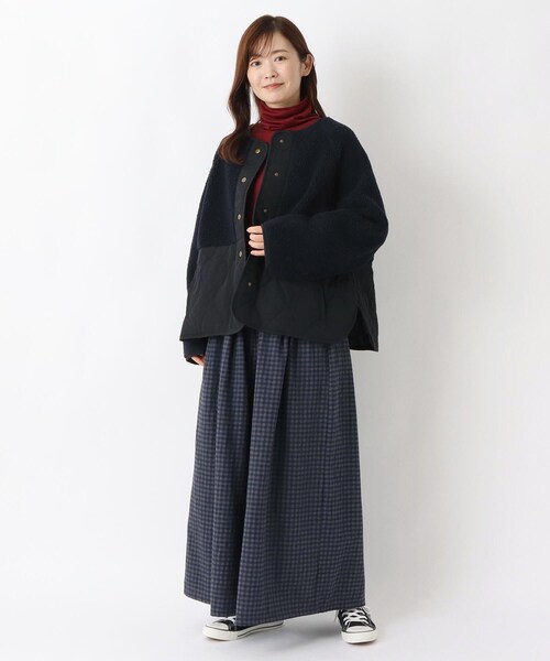 one'sterrace(ワンズテラス)の「ボアキルトショートコート(その他アウター・レディース・ネイビー系5/アイボリー系8/ベージュ系その他7・02)」の17枚目の写真