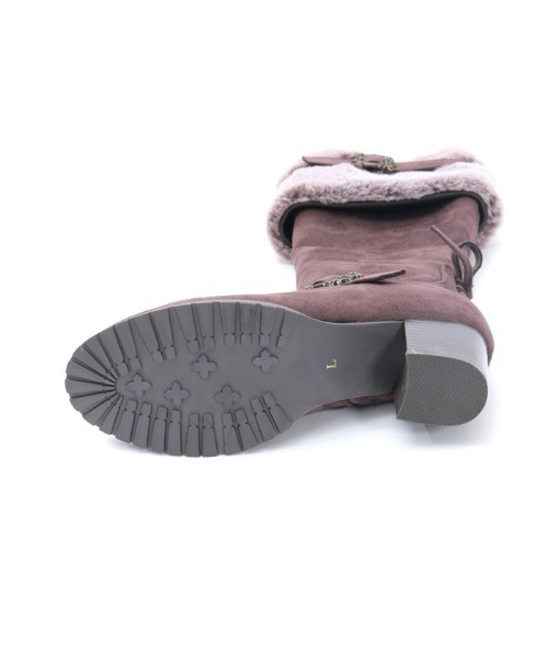 ファー付スエードロングブーツ（ブーツ）｜axes femme（アクシーズ