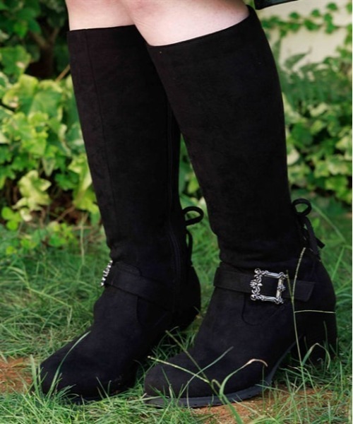 ファー付スエードロングブーツ（ブーツ）｜axes femme（アクシーズ