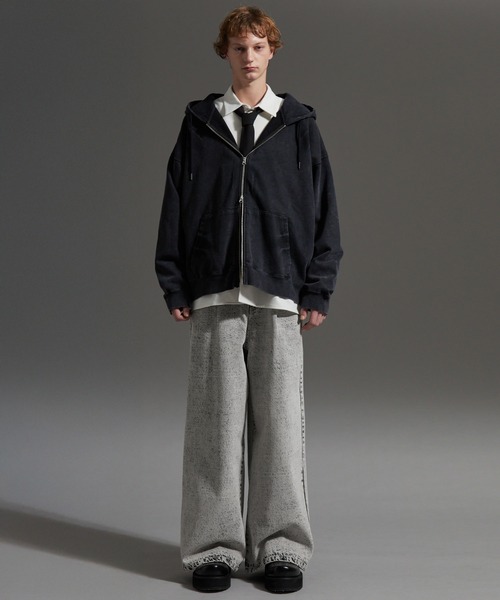 cussil（クシル）の「【cussil/クシル】【12oz】ヴィンテージデザインワイドバギーストレートデニムパンツ（デニムパンツ・メンズ・ブラック/ブルー/グレー・M/S/L）」の7枚目の写真