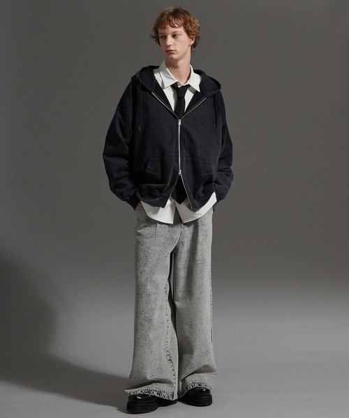 cussil（クシル）の「【cussil/クシル】【12oz】ヴィンテージデザインワイドバギーストレートデニムパンツ（デニムパンツ・メンズ・ブラック/ブルー/グレー・M/S/L）」の9枚目の写真