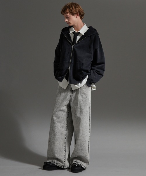 cussil（クシル）の「【cussil/クシル】【12oz】ヴィンテージデザインワイドバギーストレートデニムパンツ（デニムパンツ・メンズ・ブラック/ブルー/グレー・M/S/L）」の10枚目の写真