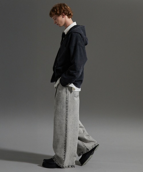 cussil（クシル）の「【cussil/クシル】【12oz】ヴィンテージデザインワイドバギーストレートデニムパンツ（デニムパンツ・メンズ・ブラック/ブルー/グレー・M/S/L）」の11枚目の写真