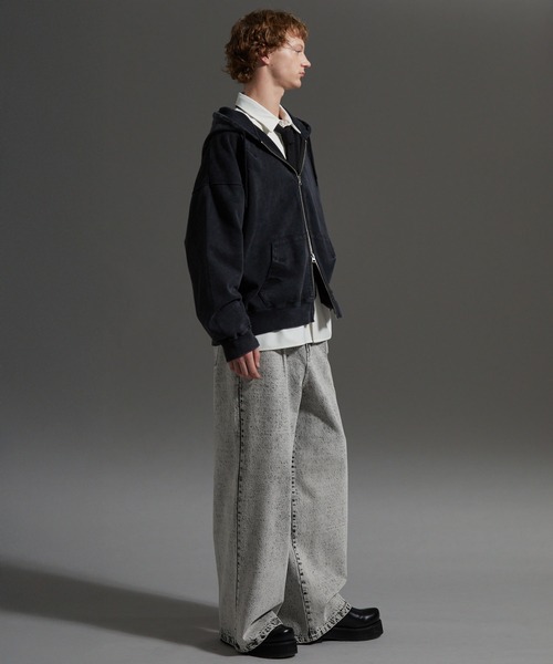 cussil（クシル）の「【cussil/クシル】【12oz】ヴィンテージデザインワイドバギーストレートデニムパンツ（デニムパンツ・メンズ・ブラック/ブルー/グレー・M/S/L）」の13枚目の写真