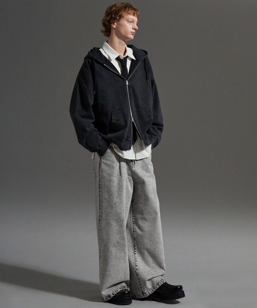 cussil（クシル）の「【cussil/クシル】【12oz】ヴィンテージデザインワイドバギーストレートデニムパンツ（デニムパンツ・メンズ・ブラック/ブルー/グレー・M/S/L）」の14枚目の写真