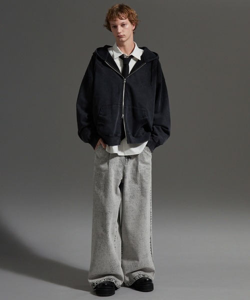 cussil（クシル）の「【cussil/クシル】【12oz】ヴィンテージデザインワイドバギーストレートデニムパンツ（デニムパンツ・メンズ・ブラック/ブルー/グレー・M/S/L）」の15枚目の写真