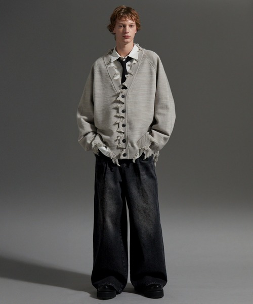 cussil（クシル）の「【cussil/クシル】【12oz】ヴィンテージデザインワイドバギーストレートデニムパンツ（デニムパンツ・メンズ・ブラック/ブルー/グレー・M/S/L）」の18枚目の写真