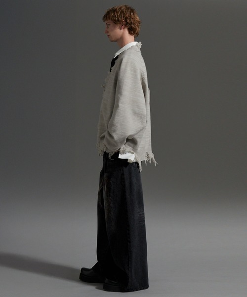 cussil（クシル）の「【cussil/クシル】【12oz】ヴィンテージデザインワイドバギーストレートデニムパンツ（デニムパンツ・メンズ・ブラック/ブルー/グレー・M/S/L）」の20枚目の写真