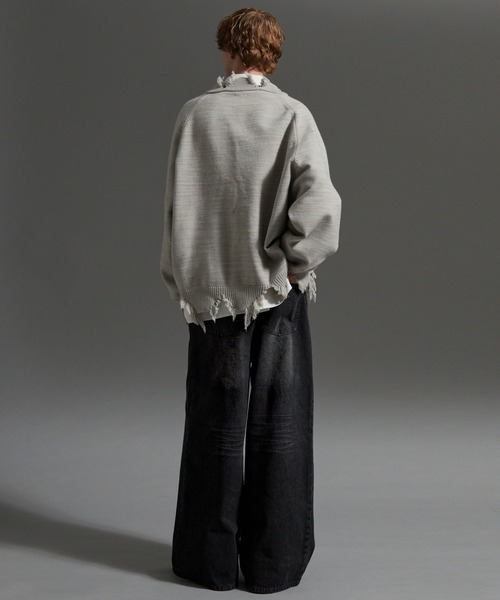 cussil（クシル）の「【cussil/クシル】【12oz】ヴィンテージデザインワイドバギーストレートデニムパンツ（デニムパンツ・メンズ・ブラック/ブルー/グレー・M/S/L）」の22枚目の写真