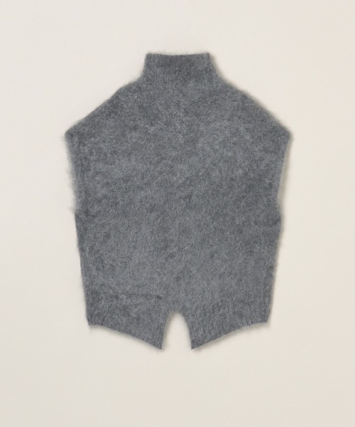 three dots スリードッツ ファーカシミヤベスト ニット グレー ファーカシミヤ ベスト（ベスト）｜three dots（スリードッツ）の