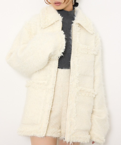 FLUFFY TWEED JK フラッフィー ツイード ジャケット 秋服 冬服