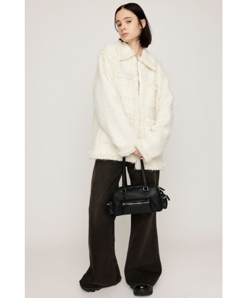 SLY（スライ）の「FLUFFY TWEED JK フラッフィー ツイード ジャケット 秋服 冬服（テーラードジャケット・レディース・ブラック/オフホワイト/グレー系その他2・FREE）」の5枚目の写真