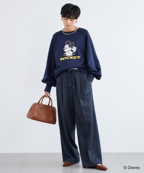 BARNYARDSTORM(バンヤードストーム)の「BARNYARDSTORM / ウォームサテンワイドパンツ 【YouTube「i.style closet」紹介アイテム】(その他パンツ・レディース・ホワイト/ネイビー・S/M)」の6枚目の写真