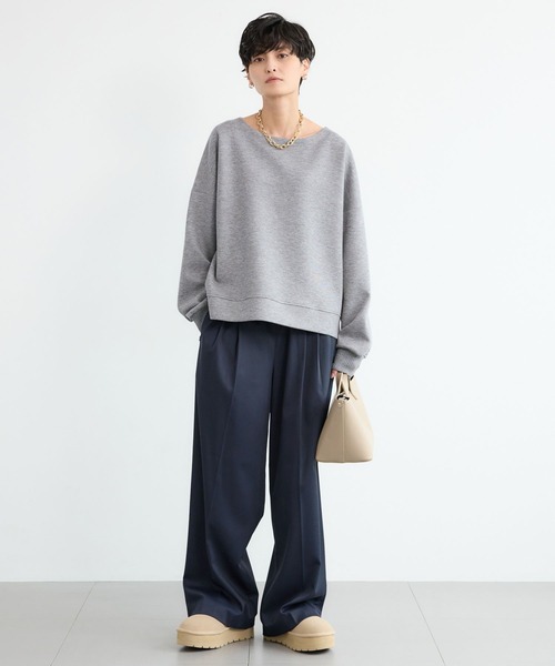 BARNYARDSTORM(バンヤードストーム)の「BARNYARDSTORM / ウォームサテンワイドパンツ 【YouTube「i.style closet」紹介アイテム】(その他パンツ・レディース・ホワイト/ネイビー・S/M)」の8枚目の写真