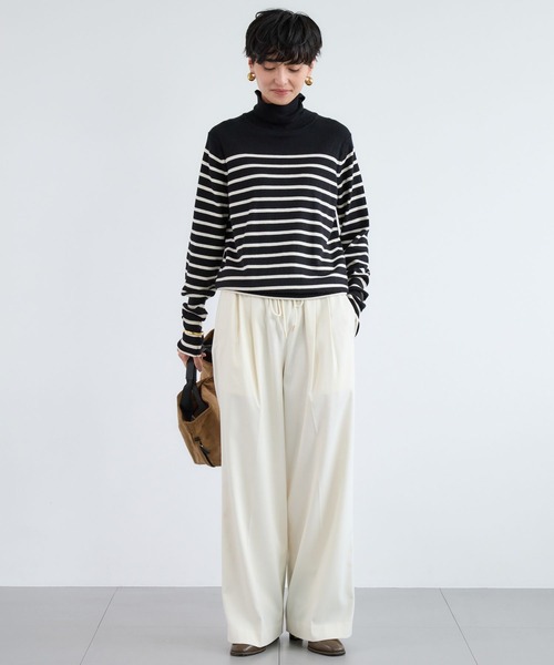 BARNYARDSTORM(バンヤードストーム)の「BARNYARDSTORM / ウォームサテンワイドパンツ 【YouTube「i.style closet」紹介アイテム】(その他パンツ・レディース・ホワイト/ネイビー・S/M)」の10枚目の写真