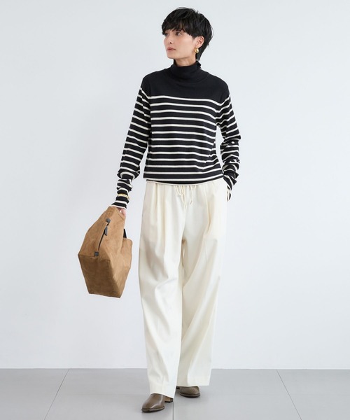 BARNYARDSTORM(バンヤードストーム)の「BARNYARDSTORM / ウォームサテンワイドパンツ 【YouTube「i.style closet」紹介アイテム】(その他パンツ・レディース・ホワイト/ネイビー・S/M)」の11枚目の写真