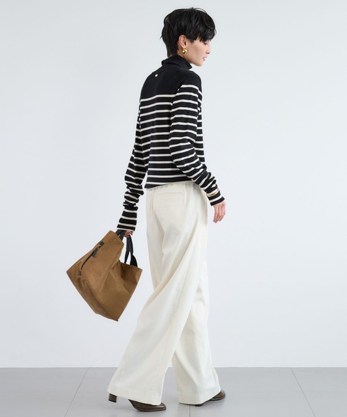 BARNYARDSTORM(バンヤードストーム)の「BARNYARDSTORM / ウォームサテンワイドパンツ 【YouTube「i.style closet」紹介アイテム】(その他パンツ・レディース・ホワイト/ネイビー・S/M)」の12枚目の写真