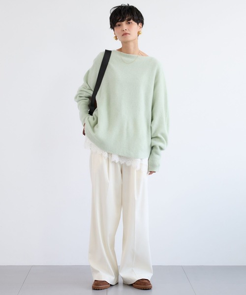 BARNYARDSTORM(バンヤードストーム)の「BARNYARDSTORM / ウォームサテンワイドパンツ 【YouTube「i.style closet」紹介アイテム】(その他パンツ・レディース・ホワイト/ネイビー・S/M)」の17枚目の写真