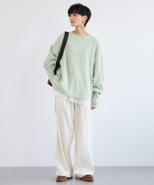 BARNYARDSTORM(バンヤードストーム)の「BARNYARDSTORM / ウォームサテンワイドパンツ 【YouTube「i.style closet」紹介アイテム】(その他パンツ・レディース・ホワイト/ネイビー・S/M)」の18枚目の写真