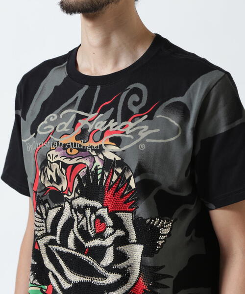 Ed Hardy(エドハーディー)の「Ed Hardy/エド ハーディー/ECST SS TEE_ROSE(Tシャツ/カットソー・メンズ・ブラック・L/M/XL)」の6枚目の写真