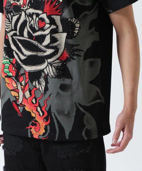 Ed Hardy(エドハーディー)の「Ed Hardy/エド ハーディー/ECST SS TEE_ROSE(Tシャツ/カットソー・メンズ・ブラック・L/M/XL)」の8枚目の写真