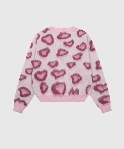 LA POMME petit（ラポミ・プチ）の「Leopard Motif Heart Cardigan（カーディガン/ボレロ・レディース・ブラウン/ピンク・FREE）」の3枚目の写真