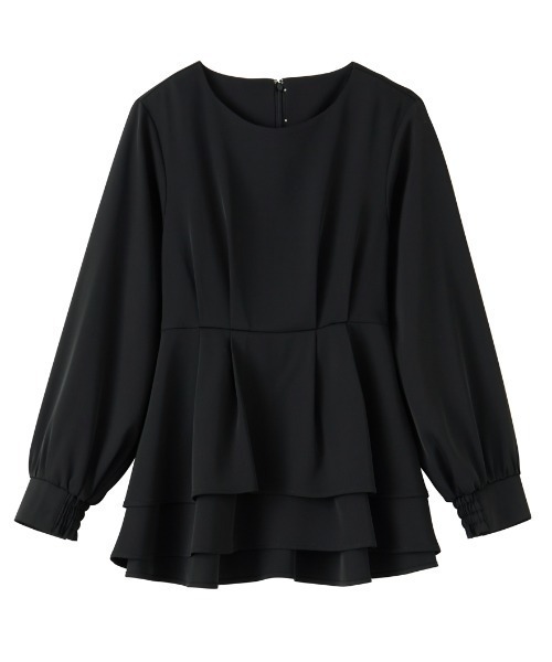 RANAN（ラナン）の「【2点セット】洗える/防シワ　バックパール調ペプラムセットアップ[Sサイズ有]（パンツドレス・レディース・ブラック/ネイビー・S/M/L/LL）」の3枚目の写真