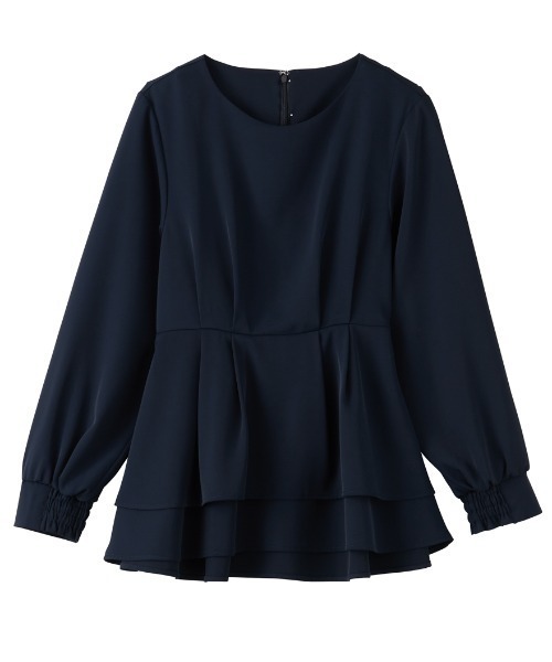 RANAN（ラナン）の「【2点セット】洗える/防シワ　バックパール調ペプラムセットアップ[Sサイズ有]（パンツドレス・レディース・ブラック/ネイビー・S/M/L/LL）」の5枚目の写真