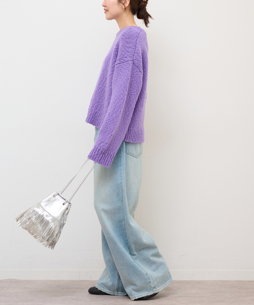 JOURNAL STANDARD relume（ジャーナルスタンダード　レリューム）の「チャンキーニットプルオーバー（ニット/セーター・レディース・イエロー系その他/パープル/イエロー・FREE）」の5枚目の写真