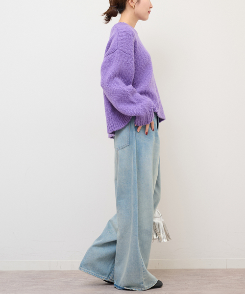 JOURNAL STANDARD relume（ジャーナルスタンダード　レリューム）の「チャンキーニットプルオーバー（ニット/セーター・レディース・イエロー系その他/パープル/イエロー・FREE）」の6枚目の写真