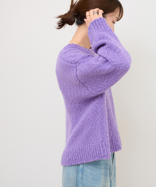 JOURNAL STANDARD relume（ジャーナルスタンダード　レリューム）の「チャンキーニットプルオーバー（ニット/セーター・レディース・イエロー系その他/パープル/イエロー・FREE）」の11枚目の写真