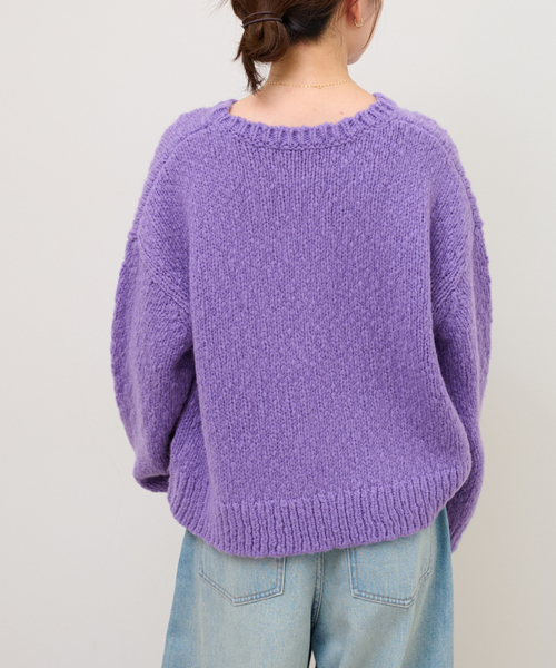 JOURNAL STANDARD relume（ジャーナルスタンダード　レリューム）の「チャンキーニットプルオーバー（ニット/セーター・レディース・イエロー系その他/パープル/イエロー・FREE）」の12枚目の写真