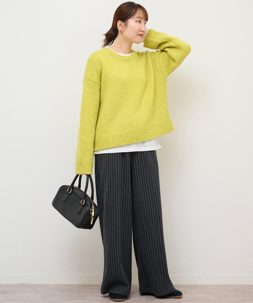 JOURNAL STANDARD relume（ジャーナルスタンダード　レリューム）の「チャンキーニットプルオーバー（ニット/セーター・レディース・イエロー系その他/パープル/イエロー・FREE）」の14枚目の写真