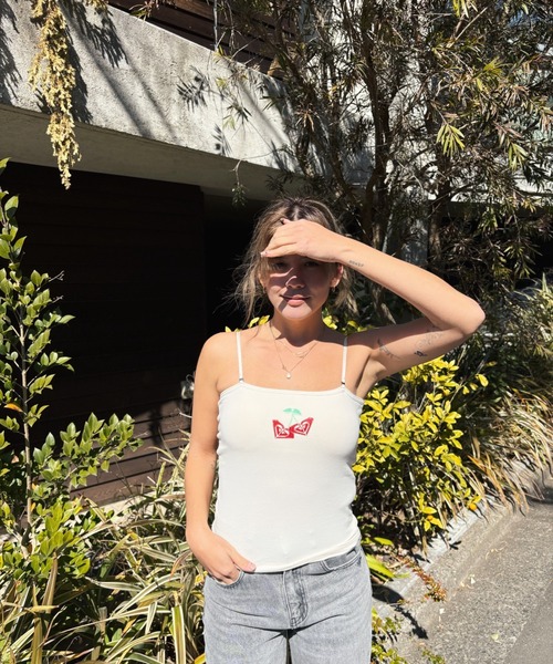 ROXY(ロキシー)の「CHERRY CHERRY BARE T/ロキシーキャミソール(キャミソール・レディース・イエロー/ナチュラル/ブルー/ブラック・MEDIUM/LARGE)」の1枚目の写真