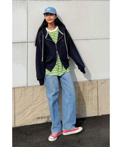 AECA（エイカ）の「EVERYDAY AECA CLOVER ZIP UP HOODIE-NAVY（パーカー・レディース・その他・MEDIUM/LARGE/X-LARGE/W）」の2枚目の写真