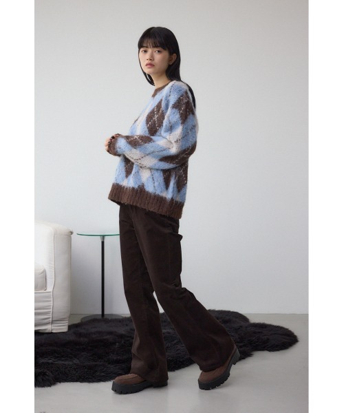 AZUL by moussy（アズールバイマウジー）の「コーデュロイフレアパンツ（スラックス・レディース・ブラウン/キャメル・SMALL/MEDIUM）」の5枚目の写真