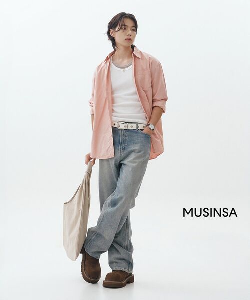 MUSINSA STANDARD（ムシンサスタンダード）の「ウォッシュドキャンバスドリップショルダーバッグ[ライトベージュ]（ショルダーバッグ・レディース・その他・FREE）」の7枚目の写真
