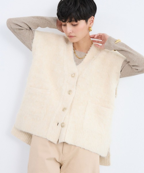 BARNYARDSTORM（バンヤードストーム）の「BARNYARDSTORM / 起毛金ボタンベスト / ハンドウォッシャブル（ベスト・レディース・オフホワイト/グレー/ブラック・FREE）」の13枚目の写真