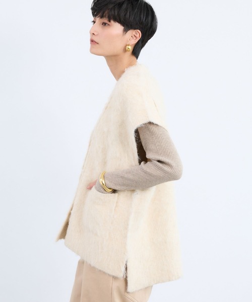 BARNYARDSTORM（バンヤードストーム）の「BARNYARDSTORM / 起毛金ボタンベスト / ハンドウォッシャブル（ベスト・レディース・オフホワイト/グレー/ブラック・FREE）」の15枚目の写真