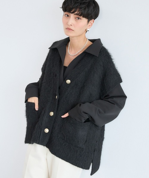 BARNYARDSTORM（バンヤードストーム）の「BARNYARDSTORM / 起毛金ボタンベスト / ハンドウォッシャブル（ベスト・レディース・オフホワイト/グレー/ブラック・FREE）」の20枚目の写真