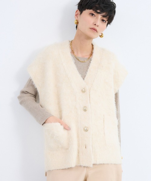 BARNYARDSTORM（バンヤードストーム）の「BARNYARDSTORM / 起毛金ボタンベスト / ハンドウォッシャブル（ベスト・レディース・オフホワイト/グレー/ブラック・FREE）」の14枚目の写真