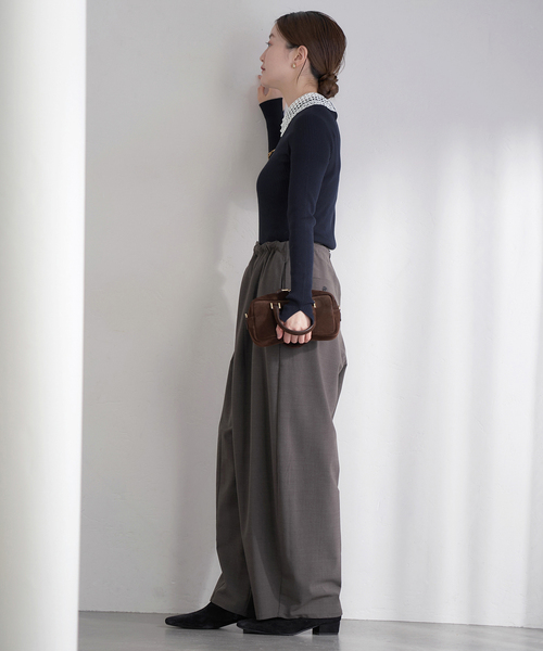 追加》レース襟 RIBホールガーメントプルオーバー（ニット/セーター