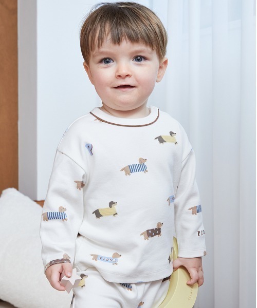 セール】【BABY】ダックスフンド柄ロンT（その他ベビーウェア