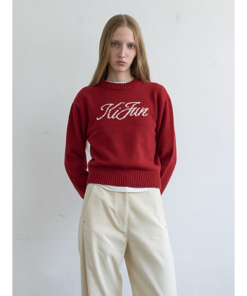 Kijun(キジュン)の「Signature Logo Knit Red(ニット/セーター・レディース・その他・SMALL/MEDIUM)」の1枚目の写真