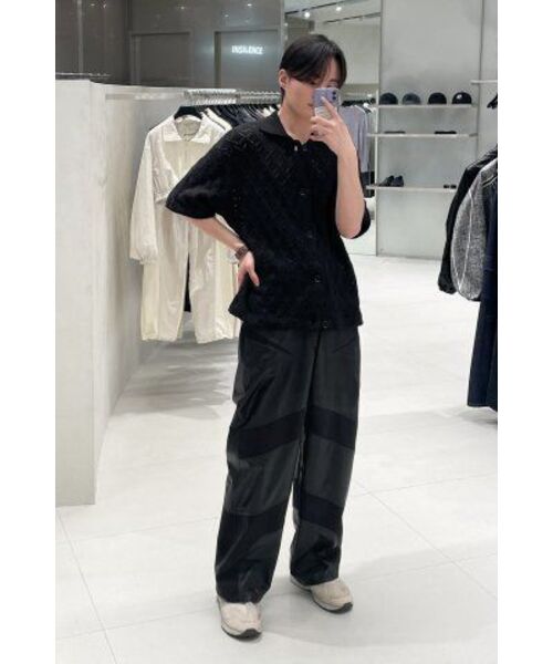 セール】レザーミックスバイカーパンツ BLACK（その他パンツ