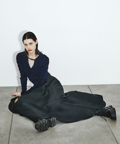 FETICO/フェティコ】別注 Velvet tulle shirring bodysuit/ベルベット