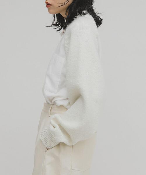 新品♡KBF＊ボリュームスリーブシャツ   ホワイト セール】BACKリボンボリュームスリーブブラウス（シャツ/ブラウス