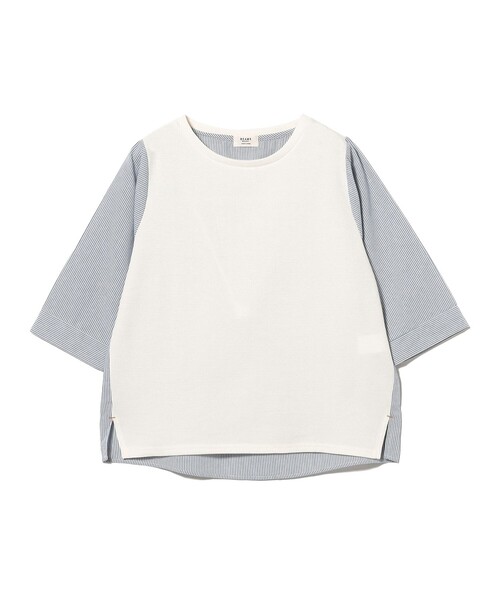 BEAMS HEART(ビームスハート)の「ワッフル × ストライプ プルオーバー(Tシャツ/カットソー・レディース・ライトグレー/オフホワイト/ブルー・FREE)」の13枚目の写真